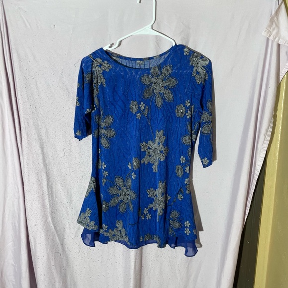 Tops - Blue Floral Women's Top